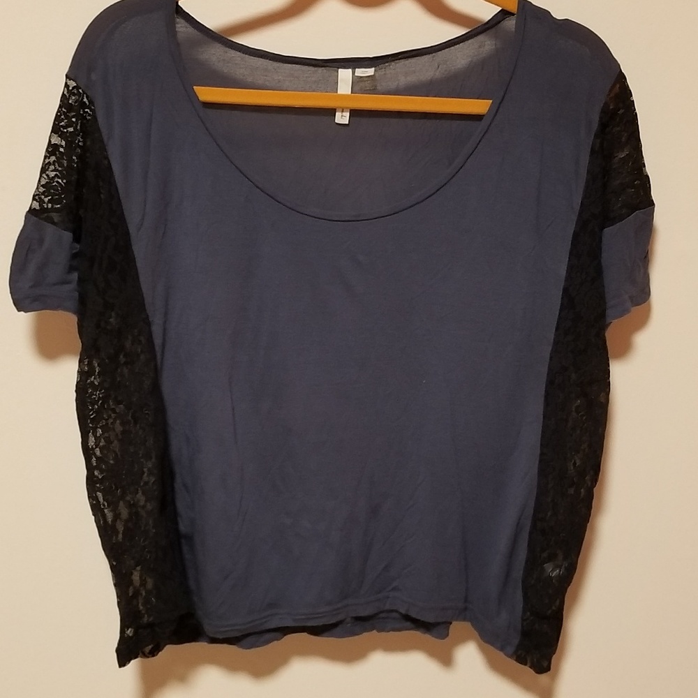 Frenchi Nordstrom blue rayon shirt size S/M